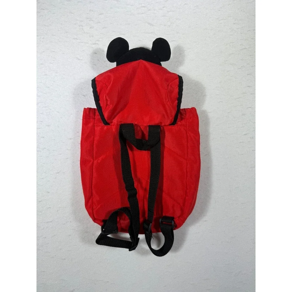 Disney Mickey Mouse Red Backpack Drawstring Bag Plush Character Face